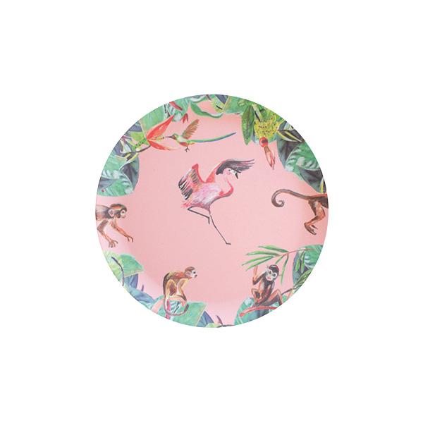 Bamboo plates flamingo pink Catch Me Mini - THE WILD SHOWCASE