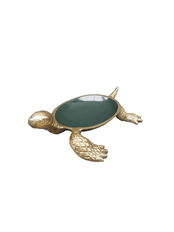 Bowl Turtle brass with Green Lacquer - THE WILD SHOWCASE