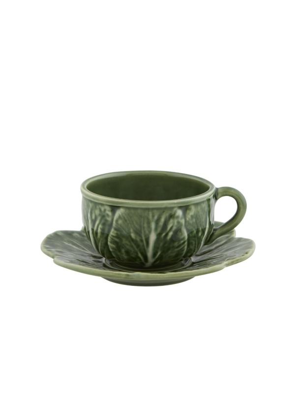 Cabbage - Natural tea cup with saucer - THE WILD SHOWCASE