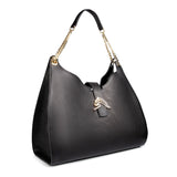 Empire Cheetah Hobo Bag: Designer Shoulder Bag in Black Leather - THE WILD SHOWCASE