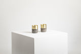 GRAY MARBLE BRASS CANDLE HOLDERS - THE WILD SHOWCASE