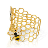 Honeycomb Bee Enamel and Mother of Pearl Bracelet - THE WILD SHOWCASE
