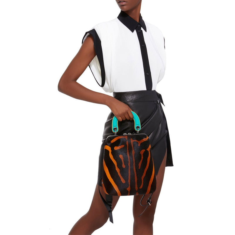 Racer Haircalf Mini: Women's Designer Backpack in Zebra Print - THE WILD SHOWCASE