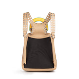 Racer Mini: Women's Designer Backpack in Beige Leather - THE WILD SHOWCASE