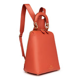 Racer Mini: Women's Designer Backpack in Orange Leather - THE WILD SHOWCASE