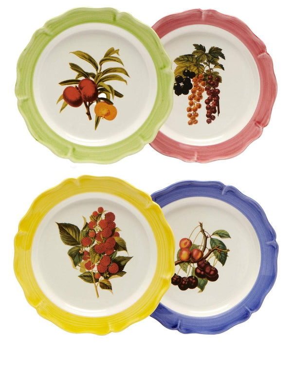 Set of four botanical-print porcelain plates - THE WILD SHOWCASE